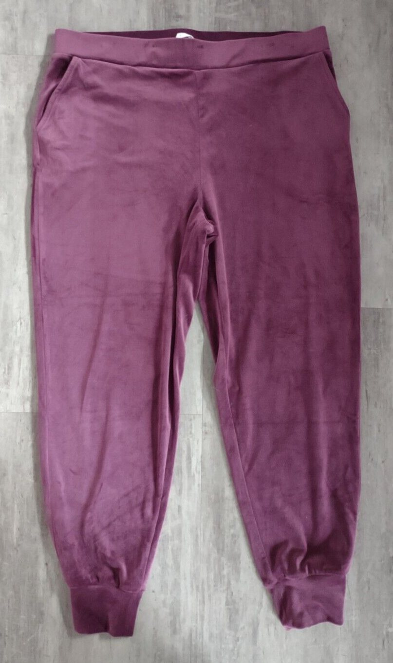 CABLE & GAUGE SPORT Burgundy Velour Lounge Set Sweatshirt & Jogger
