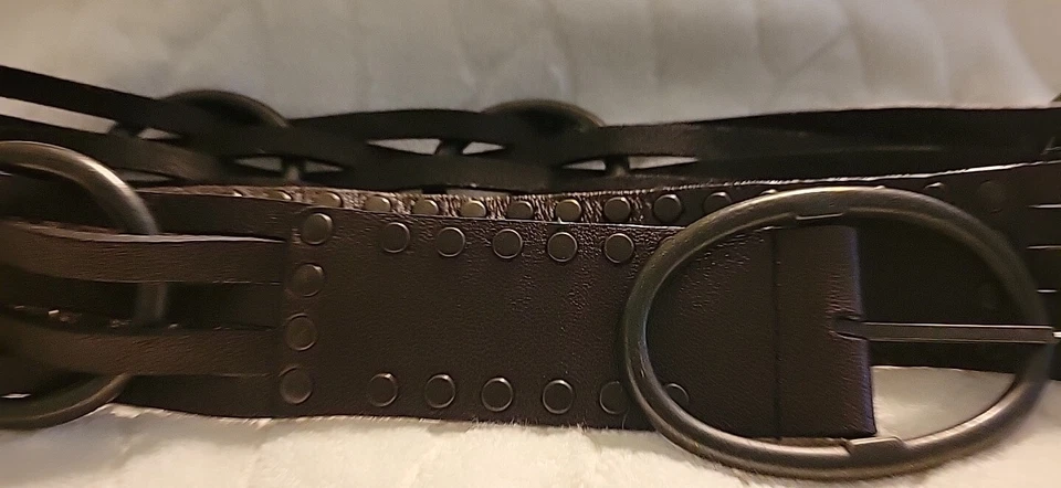 Cinturón ancho de cuero marrón talla mediana usado en excelente estado Nine West Foto 2 de 4