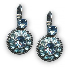 Mariana Earrings Dainty Floral Aquamarine Austrian Crystals My Treasures Coll.