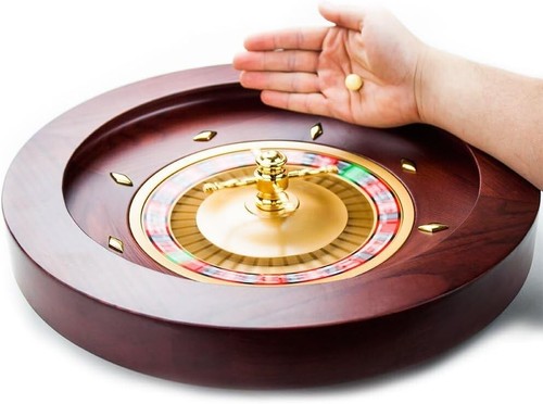 Brybelly Deluxe Wooden Roulette Wheel Set18" Red/Brown Mahogany with Double-Z... - Picture 4 of 7