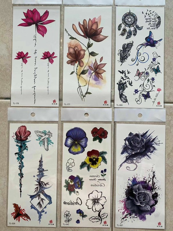6 X Flowers Waterproof Body Temporary Tattoos Stickers US Seller