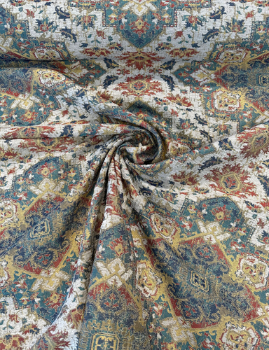Swavelle Mesa Verde Fiesta Damask Chenille Upholstery Fabric By The Yard - Picture 2 of 8