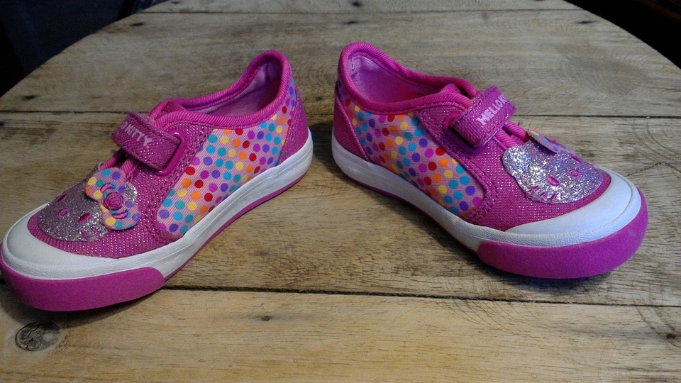 Niñas Zapatillas keds Hello Kitty Niñas Brillo-Gatito ROSA K Cara Talla 5 1/2 Foto 4 de 4