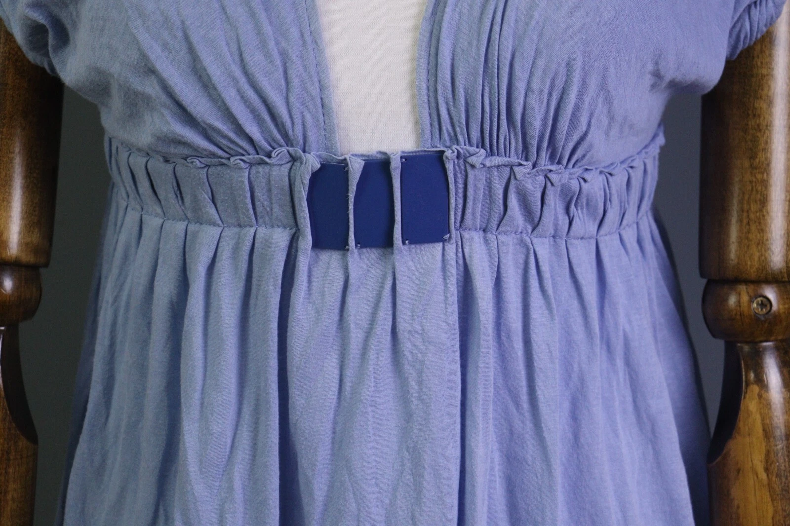 BOTTEGA VENETA blu cotone manica corta collo a cuore taglia 42