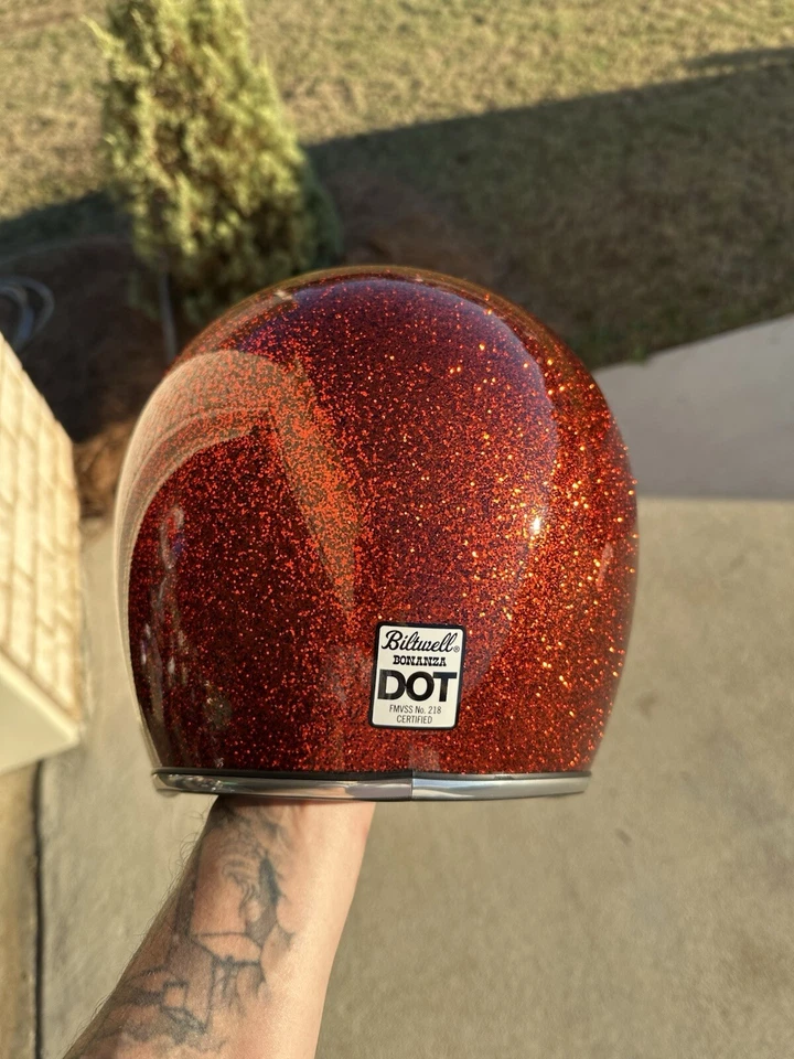 Casco de moto Biltwell Bonanza - verde escama y crema. Talla XXS. Buen estado Foto 4 de 4