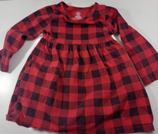 wonder nation red/black plaid Dress-Size-3T used very nice