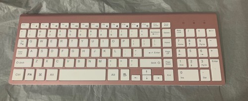 Wireless Keyboard Battery Powered Combo - Pink /White - 第 2/9 張圖片