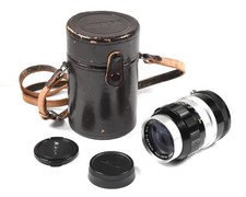 Nikkor-Q Nippon Kogaku Auto 135mm f/3.5 Prime Lens in Case, Front Rear Lens Cap