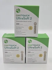 300 ONE TOUCH ULTRASOFT 2 30 GAUGE LANCETS (3 Boxes of 100) Exp 2029. #1