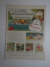 Magazine Ad* - 1954 - Bakelite Co - New York - KRENE Pools