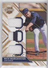 2018 Panini Elite Extra Edition Triple Materials Gold 90/99 Nick Margevicius 7m3