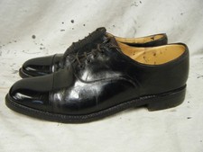 Mens British Army RAF Officers Brown Leather Parade Shoes Toe Cap Size 10 M 44 4
