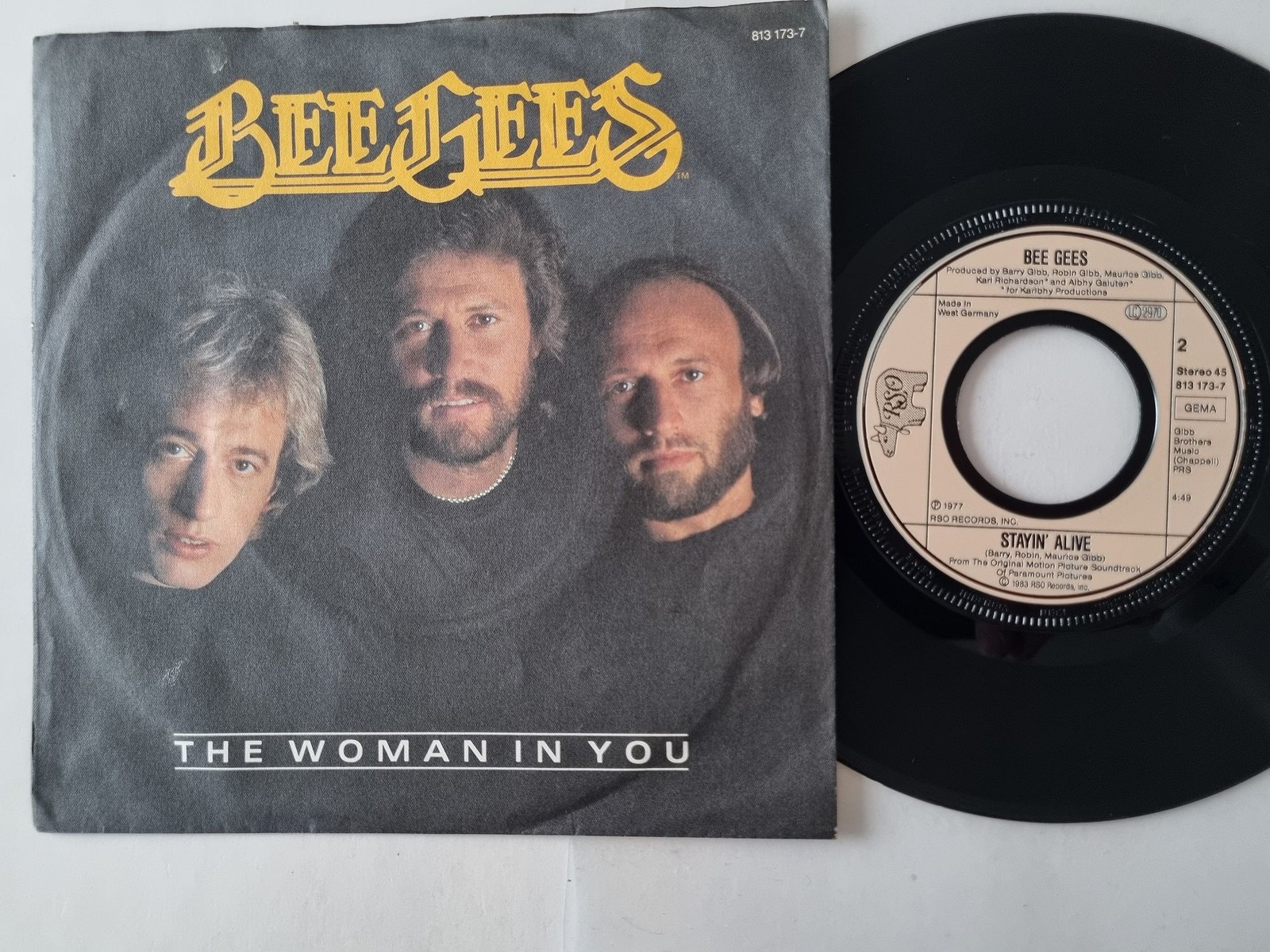 Bee Gees - The Woman In You/ Stayin' Alive 7'' Vinyl Germany