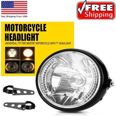 7'' Motorcycle Headlight LED Turn W/DRL Signal&Housing For Bucket Honda Yamaha
