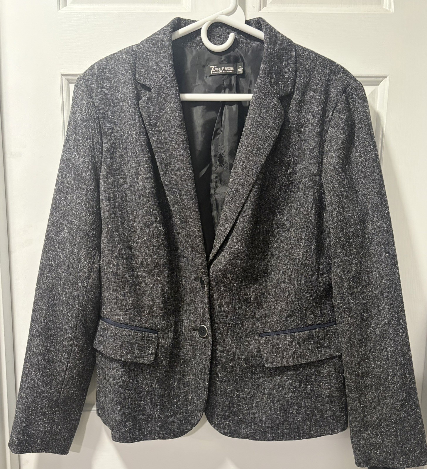 7th Avenue New York & Co Blazer Jacket Suit Size 14 Womens Gray