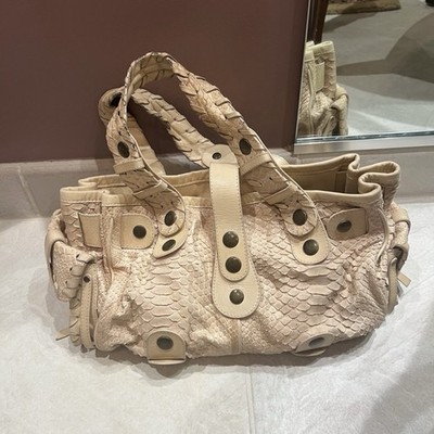 RARE Chloe Python Silverado Cream Beige Bag Vintage Snakeskin