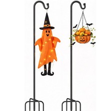 2Pcs Garden Bird Feeder Pole 234 cm Heavy Duty Shepherds Hooks With 5 Prongs