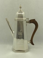 Antique Sterling Silver London 1907 Octagonal Coffee Pot, 672 grams