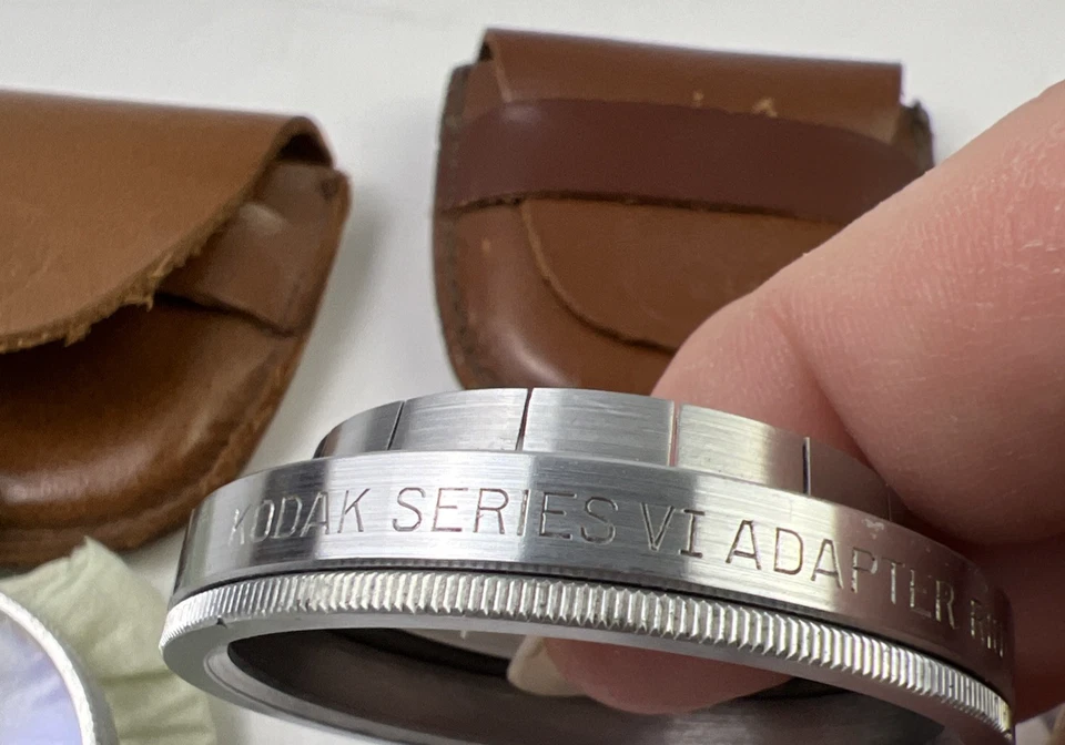Adaptadores de anillo Kodak serie VI: 1 5/16 pulgadas 33 mm, 1 3/8 pulgadas 35 mm, lente transparente, estuches Foto 4 de 4