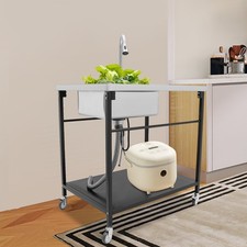 304 Stainless Steel Outdoor Sink Station Free Standing Sink with Single Bowl US