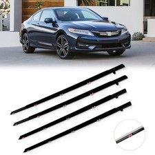 For 2013-2018 Honda Accord 4pc Outer Window Moulding Trim Weatherstrip Seal Belt