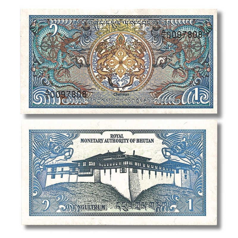 Uncirculated Bhutan 1 Ngultrum Banknote P-12 x 1 PC Free Shipping! 💠 🚀