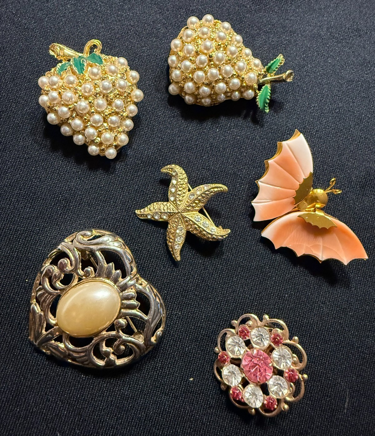 Vintage Brooch Lot - 6 pins