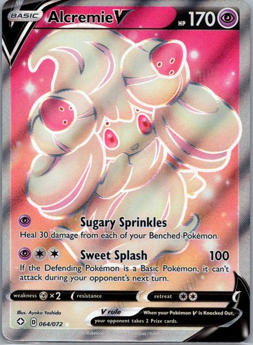 Pokémon Shining Fates Alcremie V (Full Art) Ultra Rare, Holo #064/072