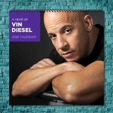 Vin Diesel 2026 Wall Calendar, 12-Month Celebrity Photo Calendar