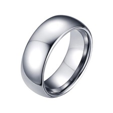 Polish Surface Band Tungsten Wedding Mens Simple Rings for Punk