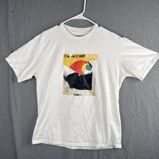 Carhartt WIP  S/22 White Graphic Logo Cotton Men's T-Shirt Crew Neck Size XL