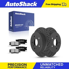 Rear Drilled Slotted Brake Rotors Ceramic Pads for 2012-2017 Toyota Camry