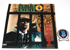 PUBLIC ENEMY SIGNED IT TAKES A NATION OF MILLIONS ALBUM FLAT PHOTO BECKETT COA