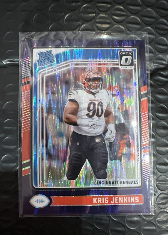2024 Panini Donruss Optic - Rated Rookie Kris Jenkins #265 Purple Shock Prizm 
