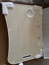 Folding Lap Desk, 23 Inch Portable Wood Yellow Laptop Bed Desk Lap Desk with Cup