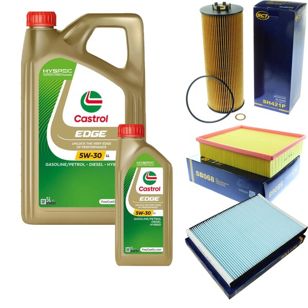 SCT Inspektionspaket 6L Castrol 5W-30 FüR VW Passat Variant 2.5 TDI Skoda-image