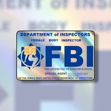FBI Female Body Inspector Holographic Credit Card Sticker Debit Skin Decal Cover