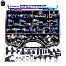 mxuteuk Quick Connect Air Hose Fittings Kit,1/8,1/4,3/8,1/2 Push to Connect F...