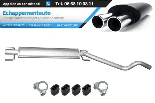 Ligne échappement Opel Astra H 1.9 CDTI avec tube et silencieux central de rechange 2005