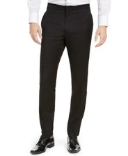 Alfani Mens Slim fit Tuxedo Pants 34 / 32 Black Solid Stretch