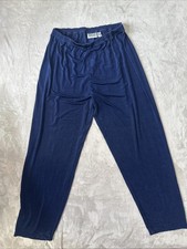 Vintage Chicos Design Size 3 Blue Pull On Pants Elastic Waist USA Made Stretch
