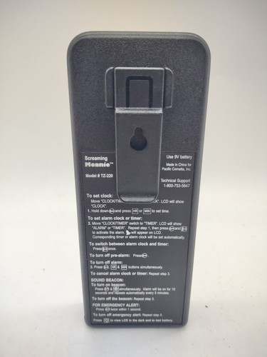 Screaming Meanie TZ-220 Super Loud Alarm Clock and Sleep Timer Black Digital - Picture 4 of 4