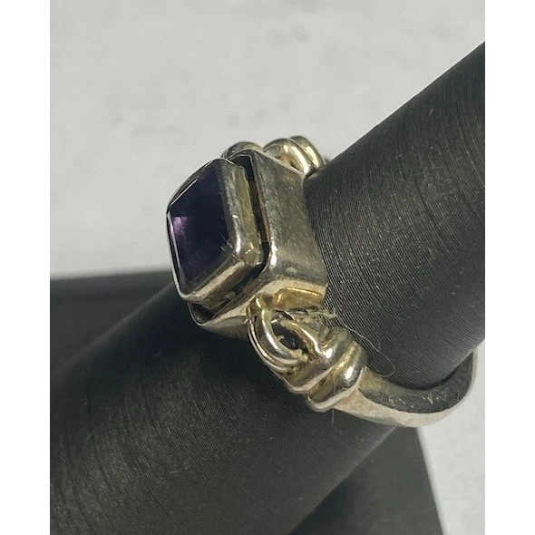 Silpada 925 Sterling Silver And Amethyst Ring Size 5.75 Sky - Image 3 of 4