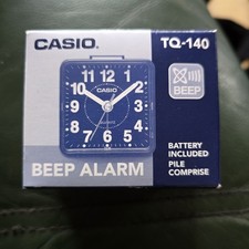 Alarm Clock CASIO TQ-140-1EF Black Travel Alarm Compact BRAND NEW