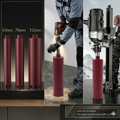 Trocken & Nass Diamant Kernbohrkrone 63/76/112 mm Stahlbeton 410 mm