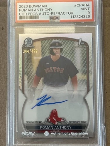 2023 Bowman Chrome 1st Roman Anthony Refractor Auto /499 Psa 9