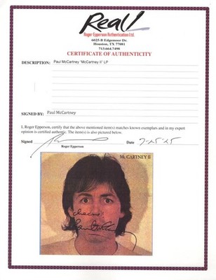Paul McCartney The Beatles Signed Autograph II Album Vinyl Record