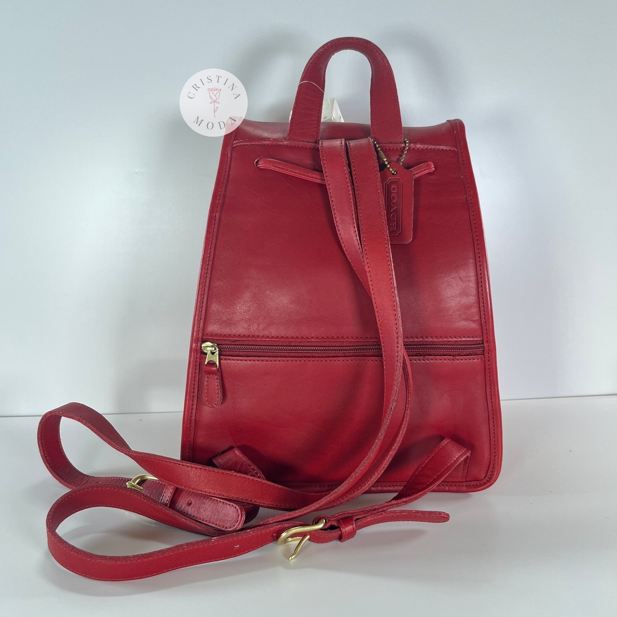 美品 vintagecoach old usa backpack巾着 80s ✷ Small daily bag • c.1980's Coach Leather Backpack