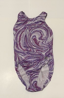 Snowflake Designs Sparkly Purple Gymnastics Leotard, Adult XSmall