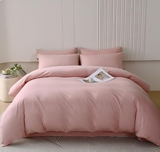 Houseri Pink Queen Comforter Set Light Blush Dusty Pink Bedding 3PC R050